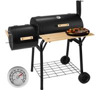 tectake BBQ with temperature display - charcoal grill, barbecue, charcoal bbq - black