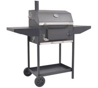 BBQ Charcoal Smoker with Bottom Shelf Black Outdoor Grill Barbecue vidaXL