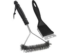 BBQ Cleaner, 2 Packs Metal BBQ Grill Cleaning Brush and Scraper. 12-Inch and 8-Inch Steel Barbecue Bristle Cleaner for Barbecue Grill Kitchen Cleaning Brush for Easier and Effective Clean