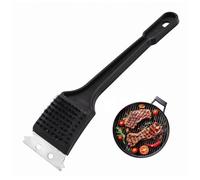 BBQ Cleaning Brush 30cm - Cleaning Charcoal, Gas, Electric Grill Oven Barbecue Brush - Stainless Steel Cleaning Blade - Ergonomic Plastic Handle - 1.2cm Metal Bristles - Easy to Clean, Hang (BLACK)