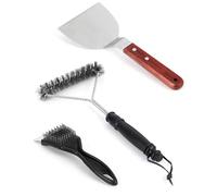BBQ Cleaning Brush Kit for Grill Cleaning Barbecue, 3 Pack Oven Cleaning Tool Bristle-Free Stainless Steel Barbecue Brushes for Stubborn Grease Burnt Residue on Gas/Charcoal Grills Ovens