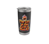 BBQ Cookout The Guy at the Grill is Hot as Fire Statement Stainless Steel Insulated Tumbler