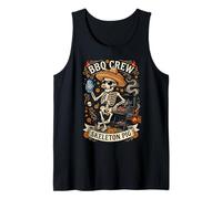 BBQ Crew Skeleton Pig Grilling Beer Sombrero Sunglasses 1 Tank Top