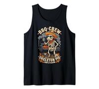 BBQ Crew Skeleton Pig Grilling Beer Sombrero Sunglasses 4 Tank Top
