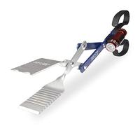 BBQ Croc 3 in 1 Barbecue Tool 18-inch - Extra Light and Long Tongs, Spatula and Grill Scraper (Blue) (18 inch with Flashlight)