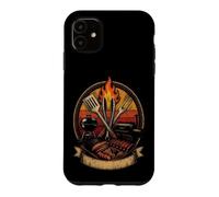 BBQ Crossed Tools Crest Retro Barbecue Ribs Gift Case for iPhone 11