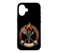 BBQ Crossed Tools Crest Retro Barbecue Ribs Gift Case for iPhone 16