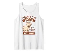 BBQ Dad Joke I Identify As Bacon Grilling Pronouns Fat Salty Tank Top