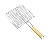 Bbq Fish Grill Basket - 16.54 Inches Grill Basket | Iron Wire Wooden Handle - High-Temperature Resistant Grĭll Baskĕt for Charcoal and Electric Grĭlls, Perfect for Cooking Fish Evenly and Safely
