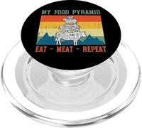 Bbq Food Pyramid Eat Meat Repeat Barbecue Dad Men Women Kids PopSockets PopGrip for MagSafe
