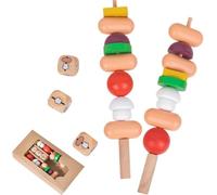 Bbq Food Toy Set, Reusable Portable Interactive Playset, Interactive Building Block Toys - Wooden Barbecue Skewers, Enhances Focus and Relaxation, Unique Design Brings Joy to The Family