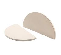 BBQ Future Ceramic Heat Deflector Plates for Kamado Joe Classic I, II, III，Half-Moon 2-Pack, White