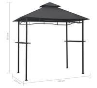 vidaXL BBQ Gazebo 240x150x255 cm Anthracite Steel, Black