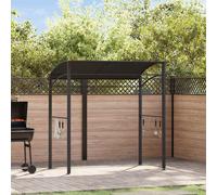 BBQ Gazebo Anthracite Steel Frame 215x150x220 cm Polyester Roof 10 Hooks UVproof