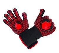 BBQ Gloves, 800 ℃/1472℉ Extreme Heat Resistant Oven Gloves, Heat Resistant Gloves, Silicone Oven Gloves With Fingers, Non-Slip Silicone Cooking Gloves For Grilling, Barbecue, Cooking