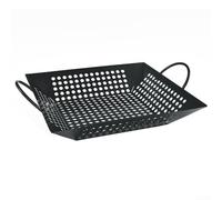 BBQ Grill Basket for Outdoor Cooking Non Square Steel Design for Grilling Vegetables and Meats Together
