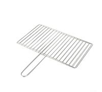 BBQ Grill Basket with Locking Mechanism and Handle for Grilling Fish, For Meat, Shrimp, and Vegetables, Rust Resistant Stainless Steel (vertical bar 24 * 39cm)