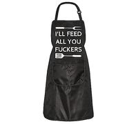BBQ Grill Bib Apron I’ll Feed All You Fuckers Apron Cooking Baking Lover Gift Grilling Apron With Pocket (Fuckers apron)