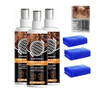 BBQ & Grill Cleaner, Extra Strength Oven & Barbecue Degreaser Spray, Grill Cleaner Spray, All Purpose Heavy Oil Cleaning Agent for Barbecue Grills, Stains, And Stubborn Grease (3PC)