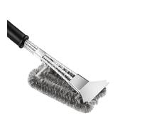BBQ Grill Cleaning Brush&Scraper, Barbecue Wire Brush for Grill, 18in Stainless Steel Scraper with 3-Sided Bristles & Long Heat-Safe Handle - Barbecue Cleaner for Gas, Charcoal & Electric Grills