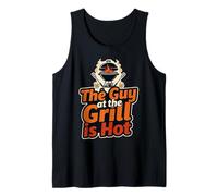 BBQ Grill Cookout The Guy at the Grill is Hot Retro Graphic Tank Top