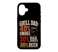 BBQ Grill Dad 40% Smoke 30% Dad Jokes 30% Beer Case for iPhone 16