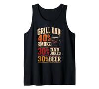BBQ Grill Dad 40% Smoke 30% Dad Jokes 30% Beer Tank Top