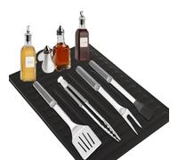 BBQ Grill Drip Mat - Grill BBQ Utensils Holder,Griddle Spatula BBQ Mats, Washable Grill BBQ Utensils Holder, Protective Kitchen Counter Silicone Mat for Cooking