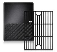 BBQ Grill Grate & Griddle Replacement Parts for Nexgrill 720-0830H, 720-0888N, 720-0888, 720-0888S, 720-0783E, Charbroil 463344015, 463449914, 463241113, 17 Inch Cast iron Cooking Grid Griddle Plate.