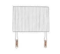4U-Onlinehandel 54x38 cm Grill with 2 Wooden Handles Chrome-Plated Steel Barbecue/BBQ Replacement Grate