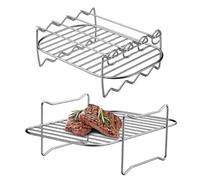 BBQ Grill Grate, Stainless Steel Cooking Grate, Double Layer Stainless Steel Grill Expander Rack for Hiking, Outdoor, Travel, Garden