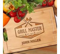 BBQ Grill Master Personalized Cutting Board, Custom Gift for Dad, Him, or Husband, Great for Father's Day, Birthdays, or Grilling Enthusiasts