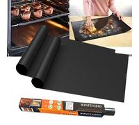 BBQ Grill Mat Non-stick Reusable Heat Resistant Extra Thick Pad Oven Liners Baking Mats Easy Clean Kitchen Outdoor Barbecue Tool 40X50cm-5pc