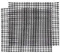 BBQ Grill Mesh Mat, 2 Pcs Non Stick Barbecue Mesh Cuttable Grilling Mesh Heat Resistant Reusable Grill Plates for Grilling Cooking Baking Barbecue Home Garden Outdoor 40x30 cm
