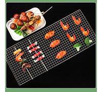 BBQ Grill Mesh Mat 24.4"x10.2" Stainless Steel Barbecue Wire Mesh Non Stick Reusable Grilling Mesh Net BBQ Accessories for Baking Smoking Charcoal Grilling Roasting