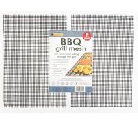 BBQ Grill Mesh Mats (2 Pack) - Non-Stick Reusable Barbecue Cooking Sheets for Meat, Fish & Veg - Heat Resistant, Easy Clean, Perfect for Gas, Charcoal & Oven Use