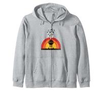 BBQ Grill Music Notes Smoke Retro Sunset Summer Cookout Part Zip Hoodie