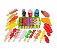 BBQ Grill Playset 29 Pcs Fake Food Accessories For Pretend Play Barbecue Interactive Toys For Kids Camping Toy Cooking Playset Grill Set With Play Foods Birthday Simulation Camping Cooking Interactiv