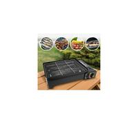 DWD® Sizzle Table-Top Camping Barbecue BBQ Grill - Portable Gas Stove Cooking Burner Grill Tray Powerful 2.3 kW stainless steel burner Complete with 4 skewers & tong, carry case Caravan Picnics Beach