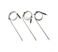 BBQ Grill Thermometer Replacement Probe Sensor 3 PCS 130cm High Temp Resistant Wire for Cooking Meat Turkey Beef Poultry Silver