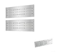 BBQ Grill Ventilation Grille 11.5x38cm Silver Finish | Enhances airflow for cleaner flames, 304 grade steel, fits masonry fire pits, outdoor kitchens