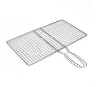BBQ Grilling Basket Stainless Steel Mesh Holder for Outdoor Cooking Camping Grill Fish Steak Vegetable Chicken Burger Seafood Heat Resistant Handle Easy Clean Safe Kitchen Tool