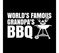 BBQ Grilling Lover Funny Retro Vintage Typography Print World Famous Grandpa BBQ Wall Decals PVC 50.4x85cm Equipped with Transfer Film kit White