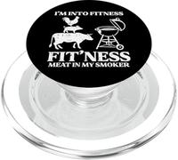 Bbq Gym Fitness Fit Ness Meat Smoker Barbecue Pun Dad Men PopSockets PopGrip for MagSafe