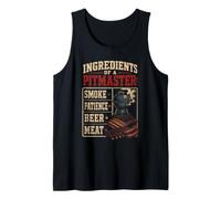 BBQ Ingredients of A Pitmaster Smoke Patience Meat Tank Top
