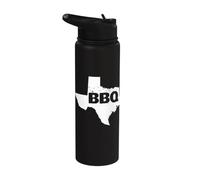 BBQ Inside Texas Map Texas BBQ Stainless Steel Insulated Water Bottle