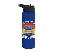BBQ is Vital for Survival Sunset Grill Stainless Steel Insulated Water Bottle
