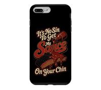 BBQ It's No Sin Sauce On Your Chin Funny Gift Case for iPhone 7 Plus/8 Plus
