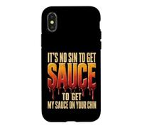 BBQ It's No Sin Sauce On Your Chin Funny Gift Case for iPhone X/XS