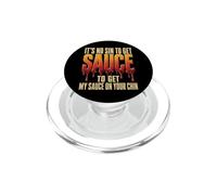 BBQ It's No Sin Sauce On Your Chin Funny Gift PopSockets PopGrip for MagSafe